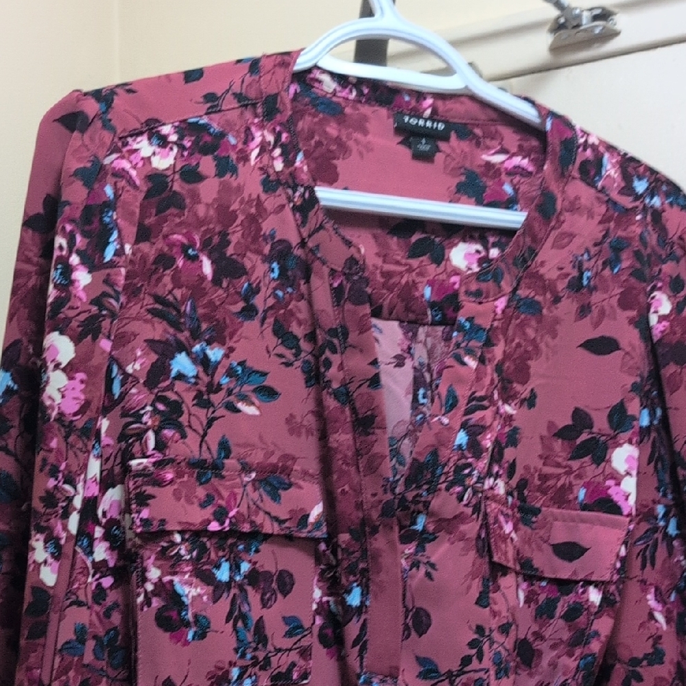 Torrid Burgundy Floral Dress - Picture 2 of 9
